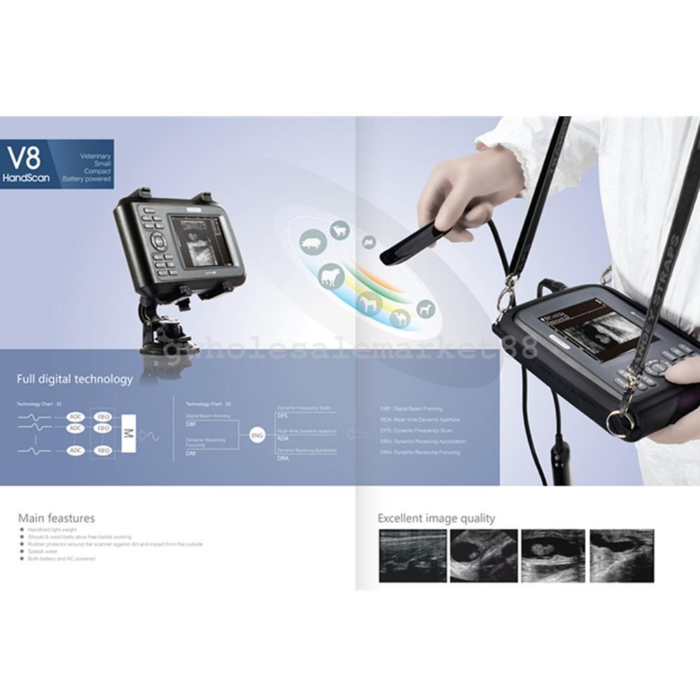 Veterinary Digital Palmtop Ultrasound Scanner Animal Rectal Probe Battery+ Case DIAGNOSTIC ULTRASOUND MACHINES FOR SALE