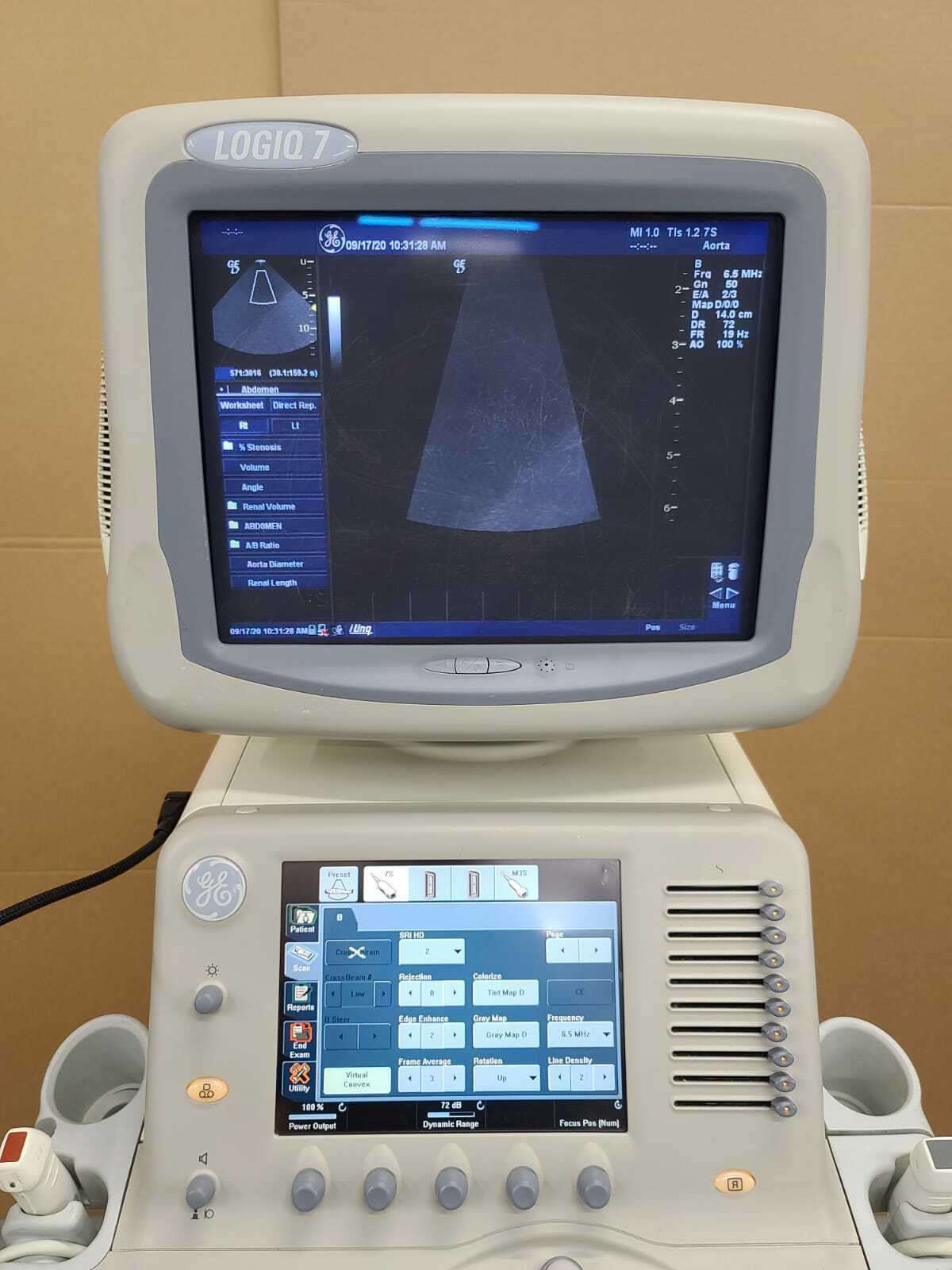 GE LOGIQ 7 Ultrasound Machine with 2 Probes (7S, M3S) FULLY TESTED DIAGNOSTIC ULTRASOUND MACHINES FOR SALE