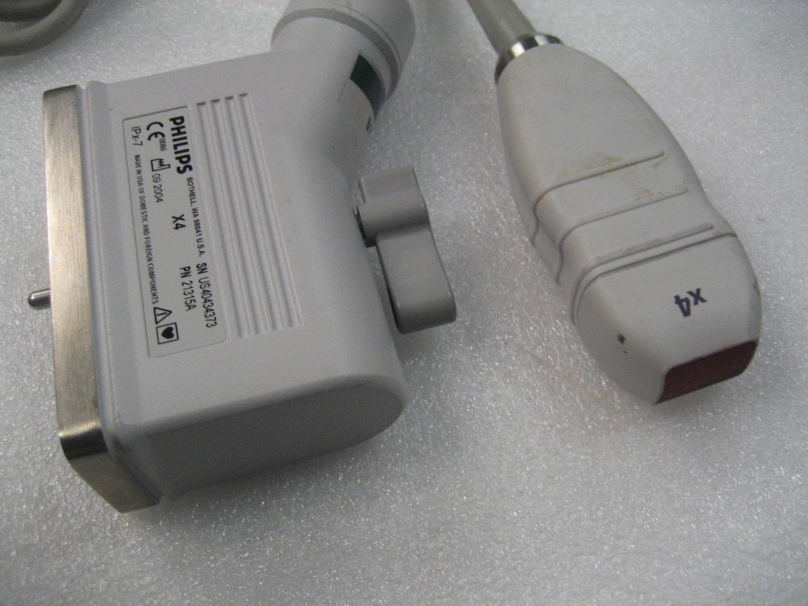 a close up of probe and head on table