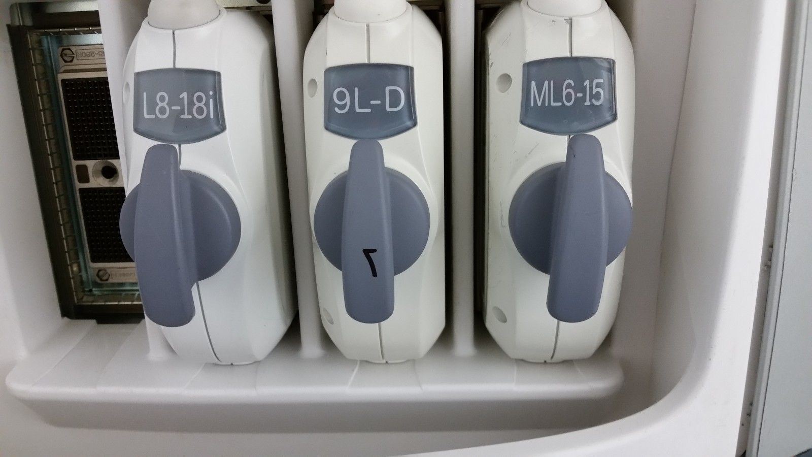 three probes with numbers 