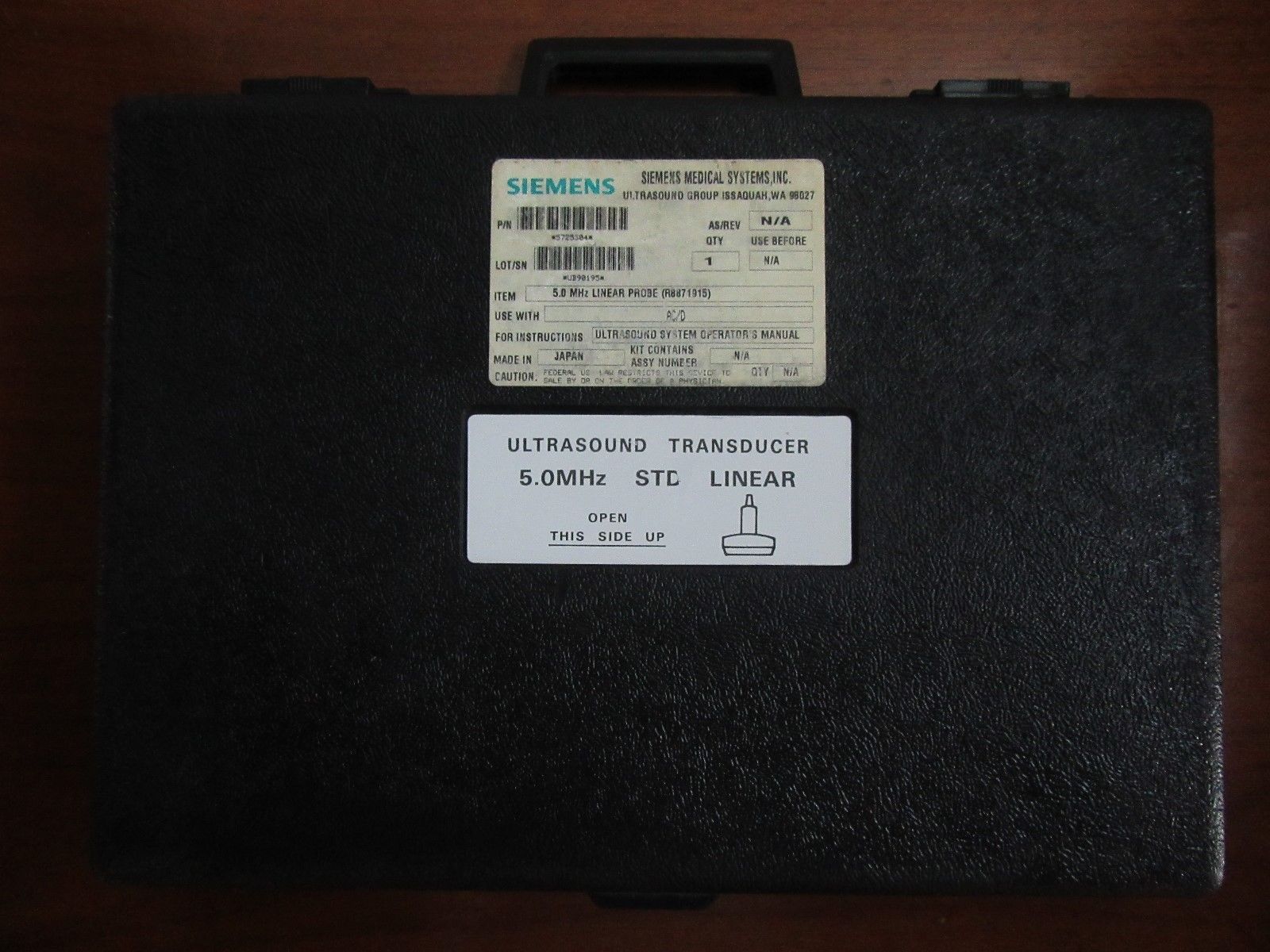 SIEMENS ULTRASOUND TRANSDUCER STD LINEAR Mhz ref#LH-358 DIAGNOSTIC ULTRASOUND MACHINES FOR SALE