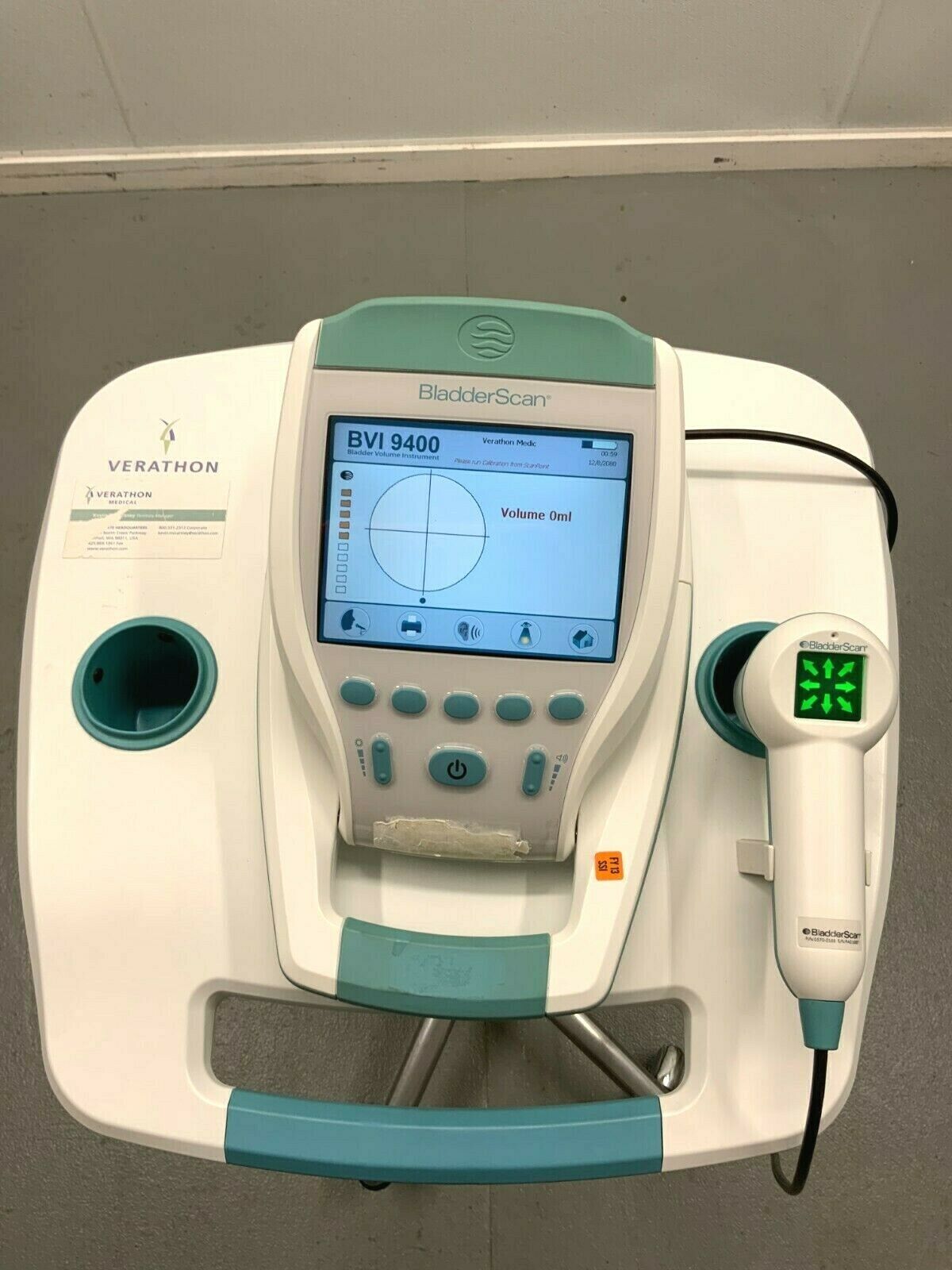 Verathon BVI 9400 Bladder Scanner Ultrasound Probe Cart NO Battery/Charger D3A DIAGNOSTIC ULTRASOUND MACHINES FOR SALE