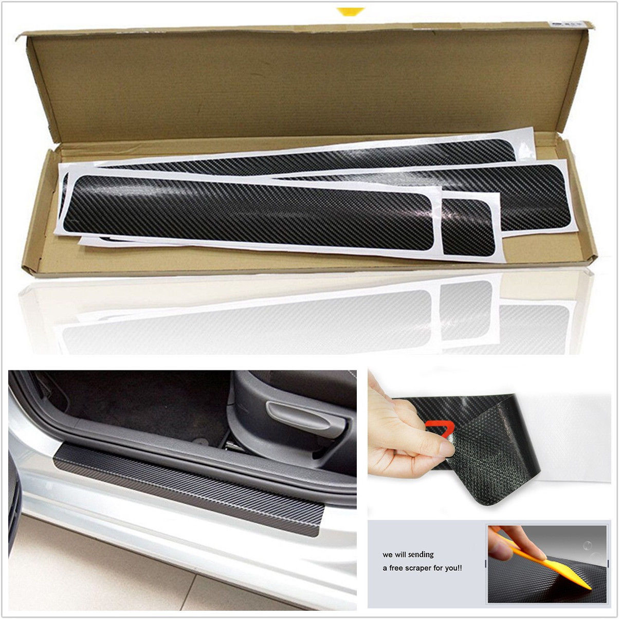 4 Pcs 4D Carbon Fiber Car Accessories Door Sill Scuff Protector Stickers & Tool 854258456580 DIAGNOSTIC ULTRASOUND MACHINES FOR SALE