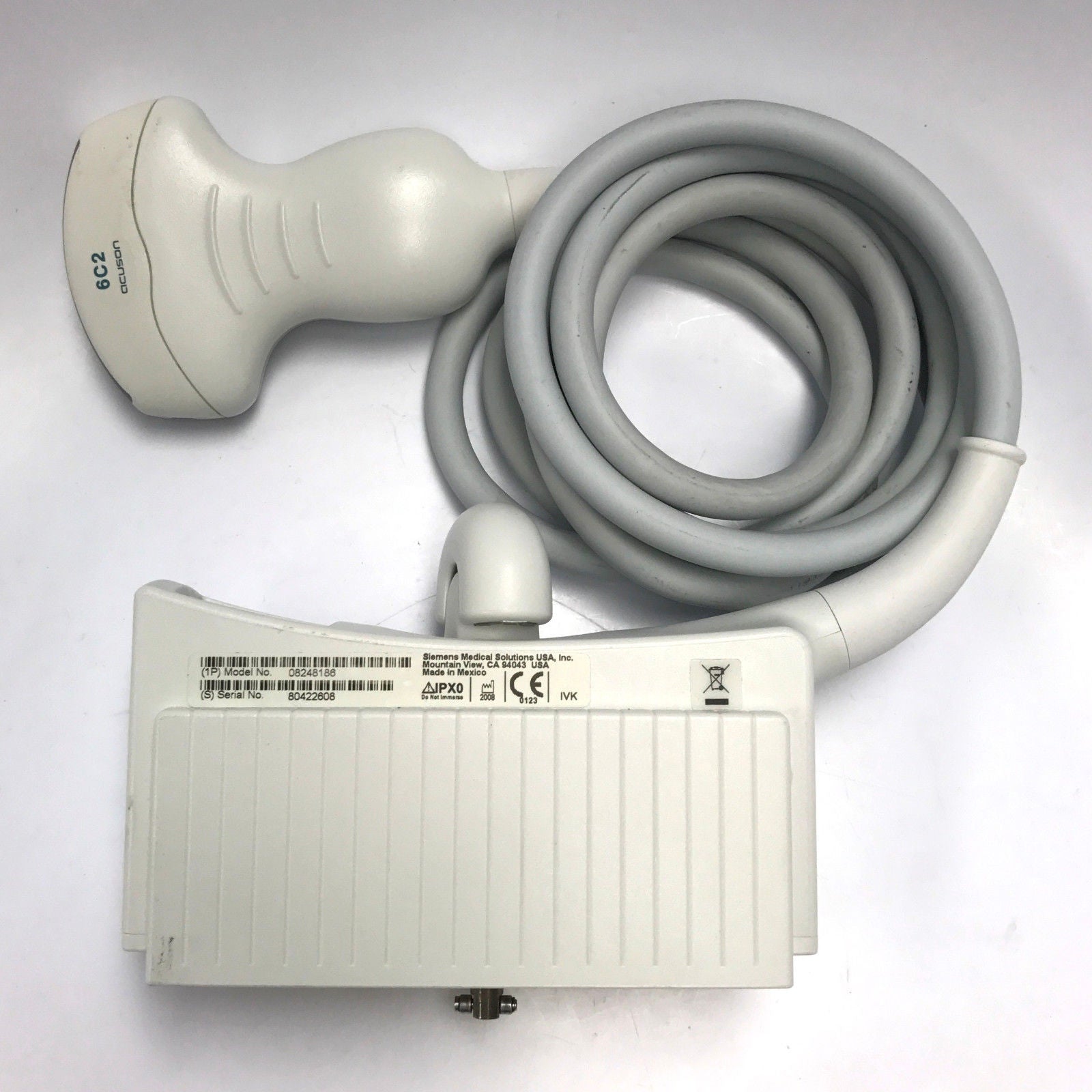 Acuson 6C2 Convex Ultrasound Transducer Probe 08248186  Sequoia 512, S1000 S2000 DIAGNOSTIC ULTRASOUND MACHINES FOR SALE