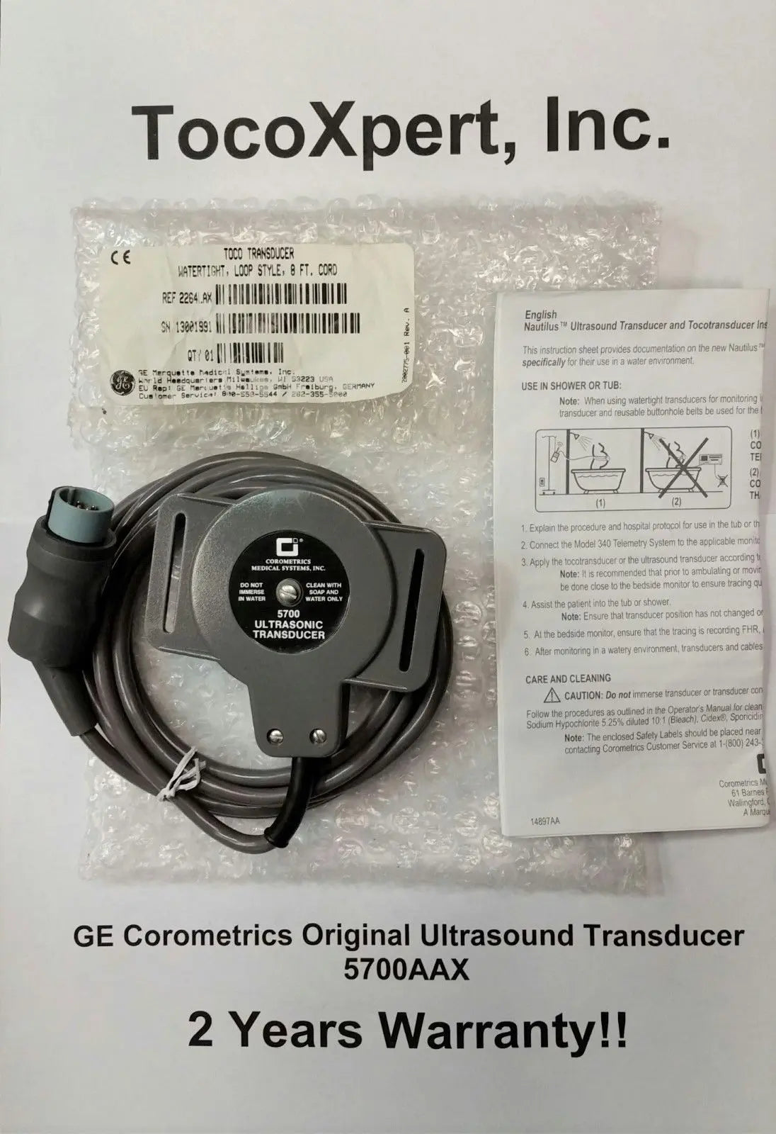 GE Corometrics Ultrasound Transducer 5700AAX -$349 - LIFETIME Warranty Brand NEW DIAGNOSTIC ULTRASOUND MACHINES FOR SALE