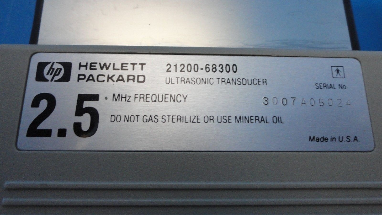 HP 21200 - 68300 Phased Array 2.5 MHz Probe for Sonos 1000 & 1500 (7042) DIAGNOSTIC ULTRASOUND MACHINES FOR SALE