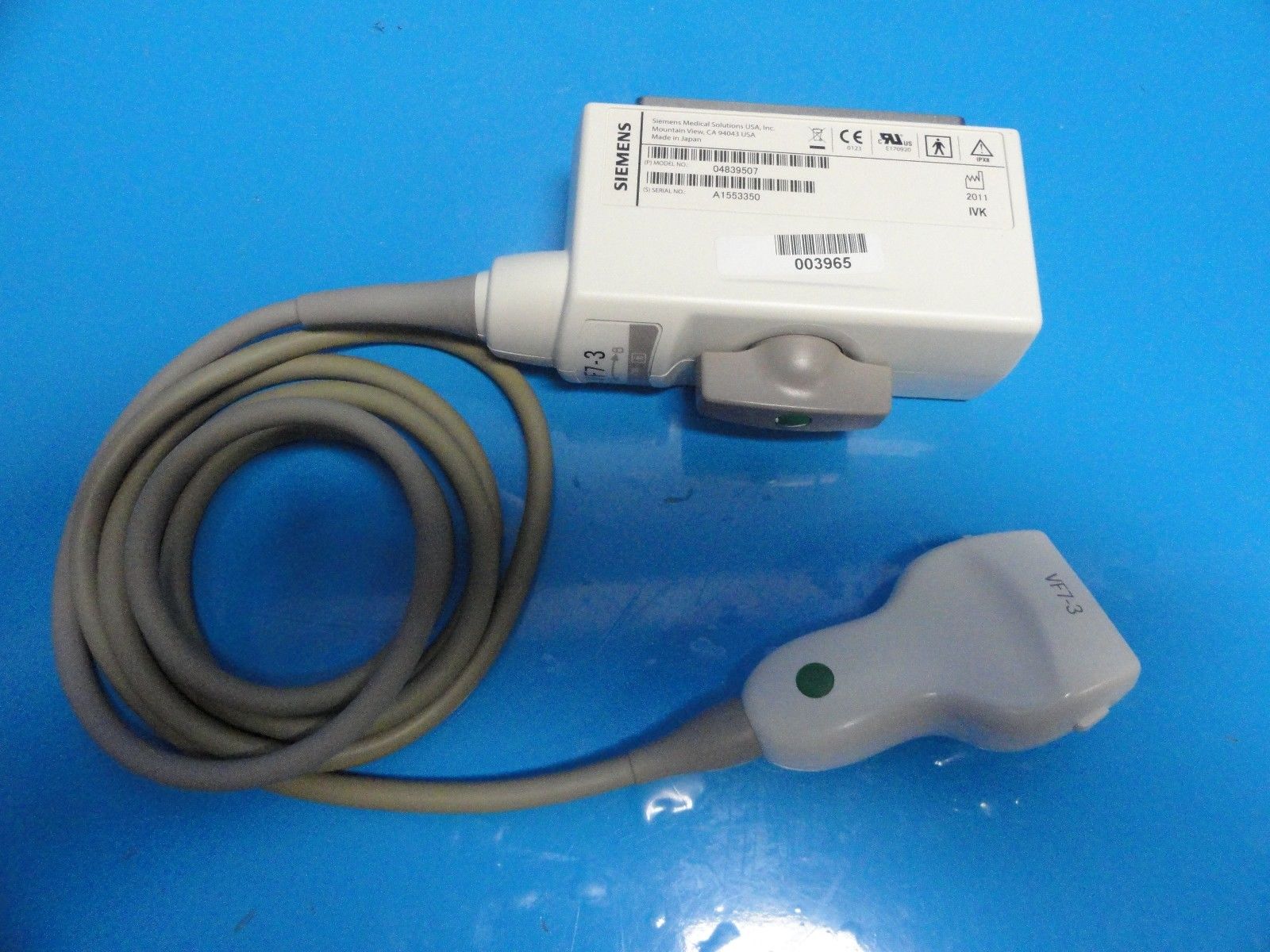 2011 Siemens VF7-3 Linear P/N 04839507 Ultrasound Transducer for Antares ~ 11853 DIAGNOSTIC ULTRASOUND MACHINES FOR SALE