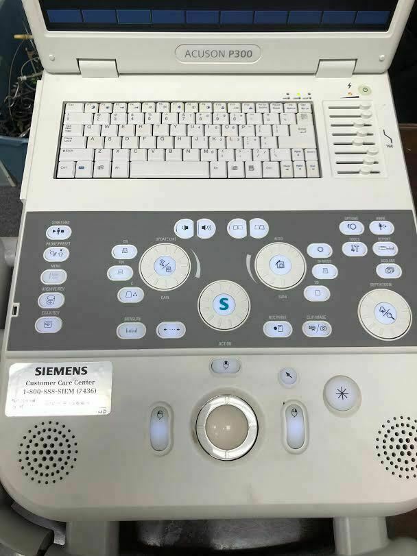 Siemens Acuson P300 Portable Ultrasound Machine with three probes (see below) DIAGNOSTIC ULTRASOUND MACHINES FOR SALE