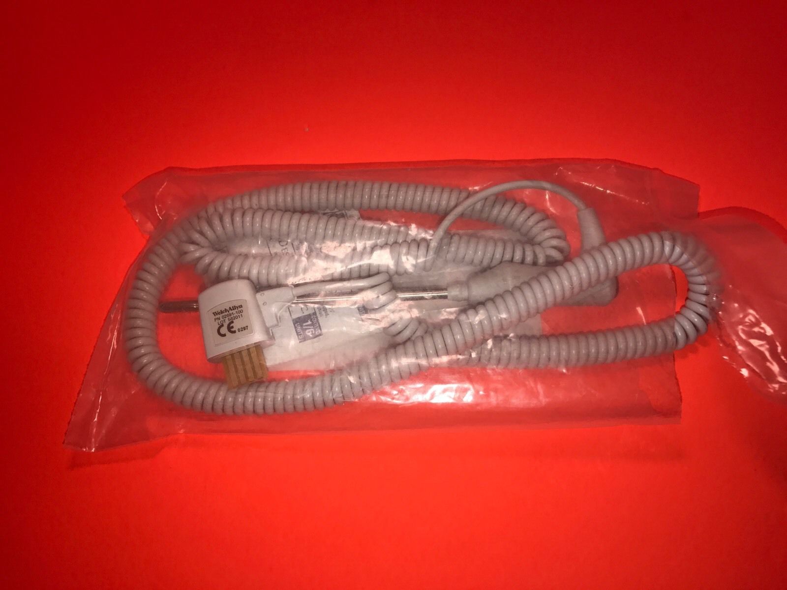 New OEM Welch Allyn Well Kit Rectal Probe 9FT RED  02895-100 Assy Lathg Co DIAGNOSTIC ULTRASOUND MACHINES FOR SALE