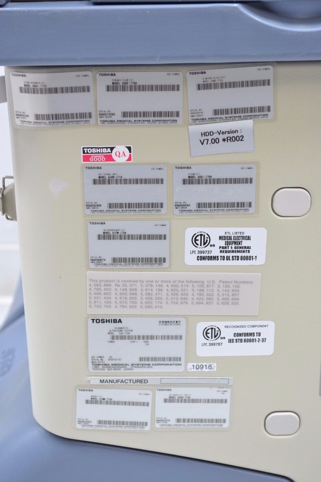 Toshiba SSA-770A Aplio XV Diagnostic Ultrasound W/ PVT-385BT/ PLT-1204AT Probes DIAGNOSTIC ULTRASOUND MACHINES FOR SALE