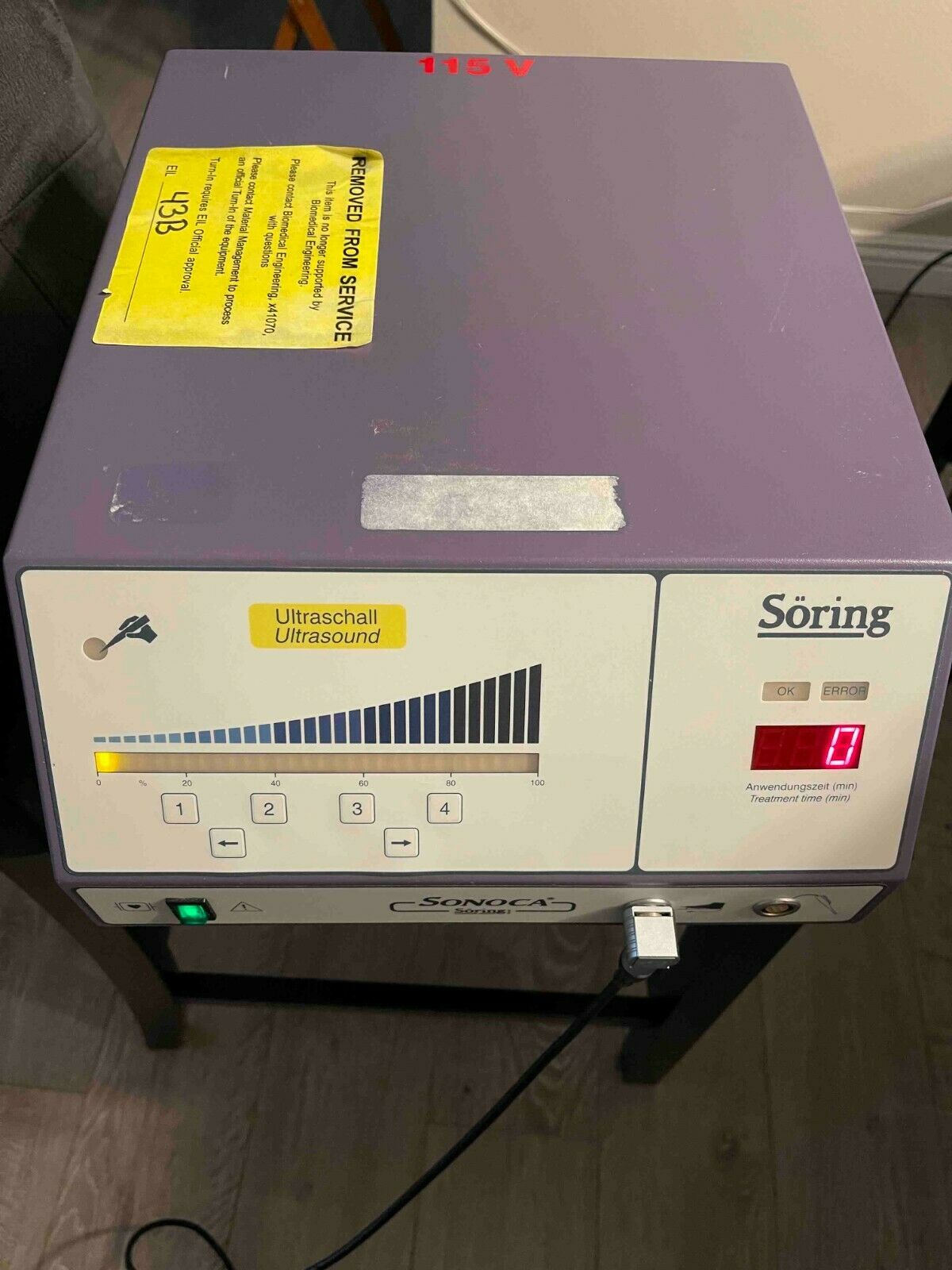 Soring Ultrasound Sonoca 180 with Foot Pedal and Stand DIAGNOSTIC ULTRASOUND MACHINES FOR SALE