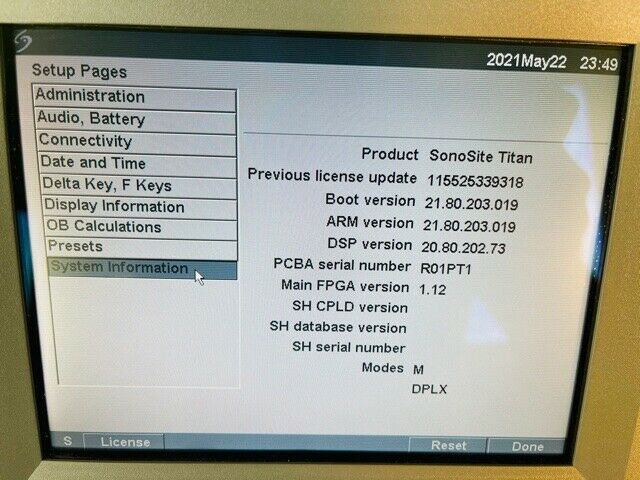 SONOSITE TITAN PORTABLE ULTRASOUND  (w242) DIAGNOSTIC ULTRASOUND MACHINES FOR SALE