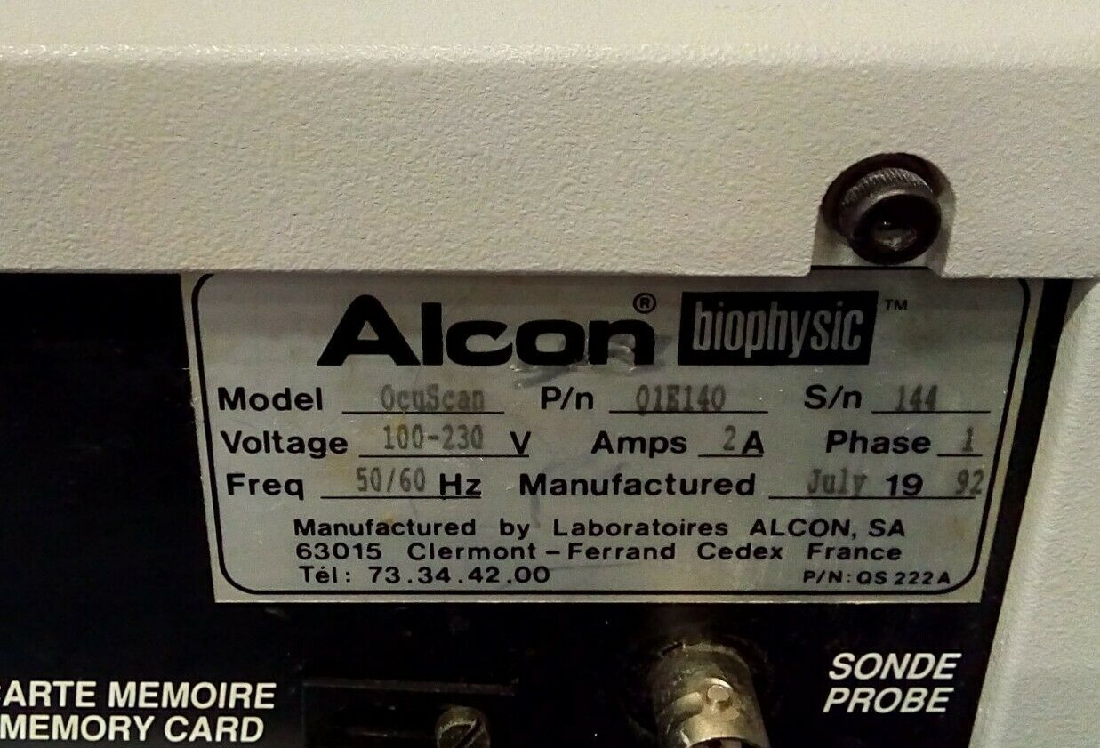 Alcon/Biophysic OcuScan Ultrasound DIAGNOSTIC ULTRASOUND MACHINES FOR SALE