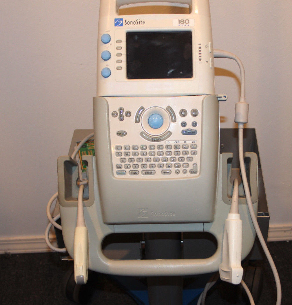 Sonosite 180plus Ultrasound System w/ L38 Linear & C11 Probes with stand DIAGNOSTIC ULTRASOUND MACHINES FOR SALE