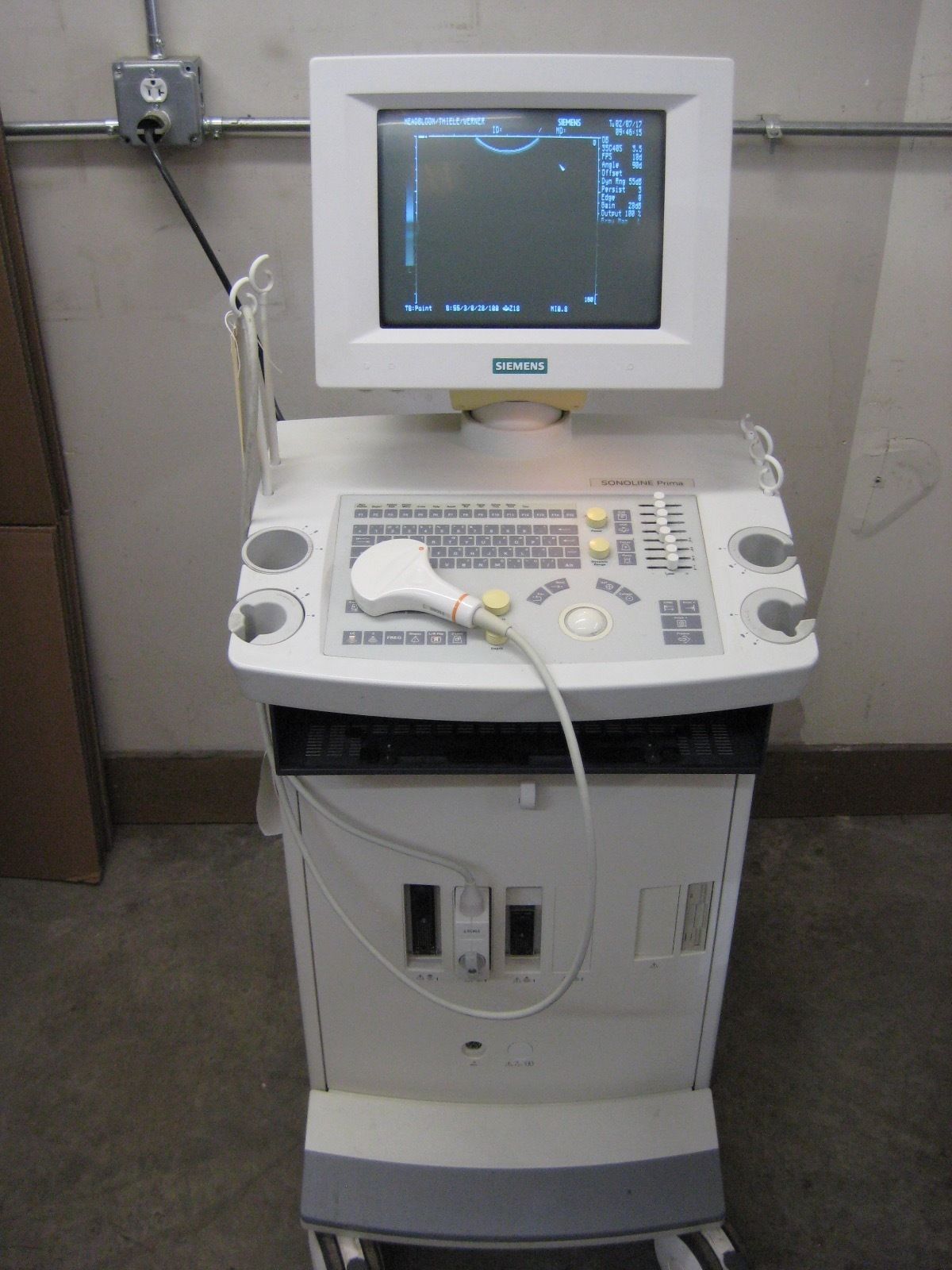 Siemens Sonoline Prima ultrasound system w convex probe, printer, GC, guaranteed DIAGNOSTIC ULTRASOUND MACHINES FOR SALE