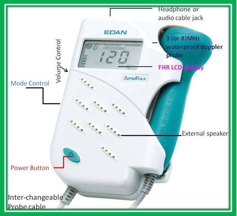 Edan Sonotrax 'Basic A' Model FETAL Doppler w 3MHZ WATERPROOF probe, 1 free gel 6944413800144 DIAGNOSTIC ULTRASOUND MACHINES FOR SALE