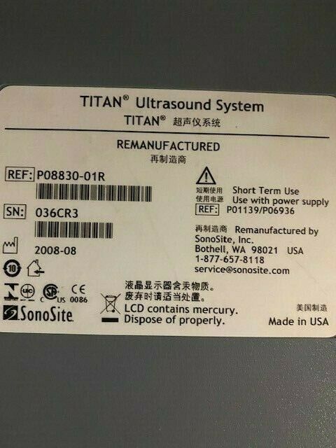 Sonosite titan portable ultrasound DIAGNOSTIC ULTRASOUND MACHINES FOR SALE