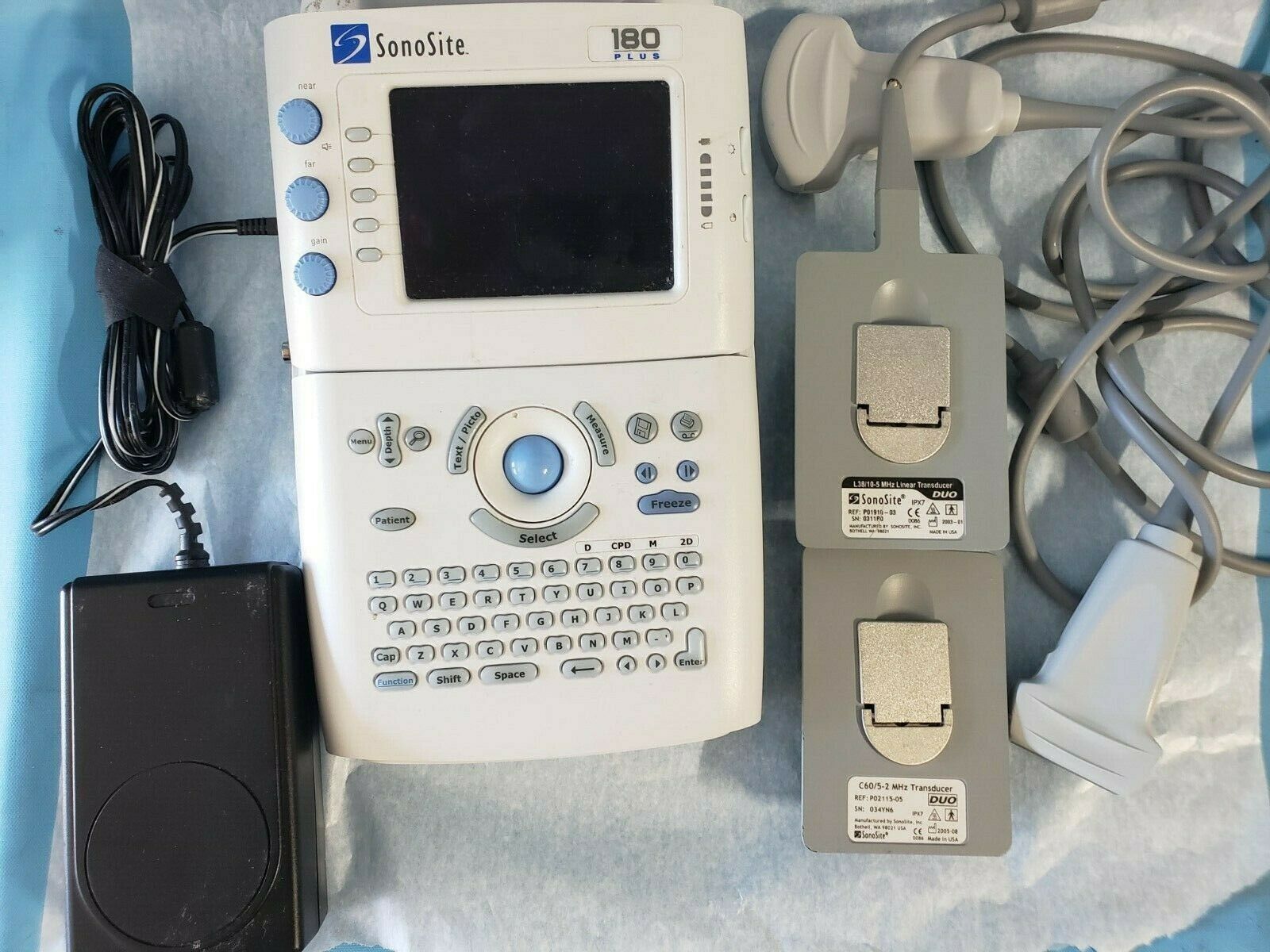 SONOSITE 180 PLUS ULTRASOUND MACHINE WITH 2 TRANSDUCERS DIAGNOSTIC ULTRASOUND MACHINES FOR SALE