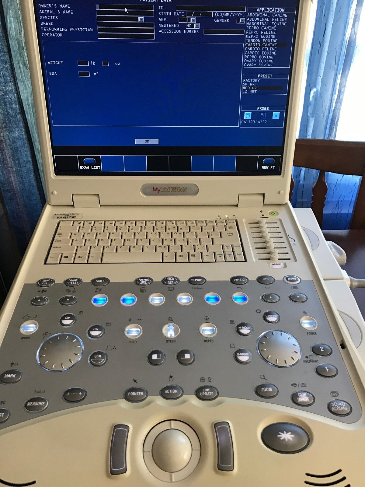 Veterinary Ultrasound Machine: Esaote MyLab30VetGold with 2 probes (used) DIAGNOSTIC ULTRASOUND MACHINES FOR SALE