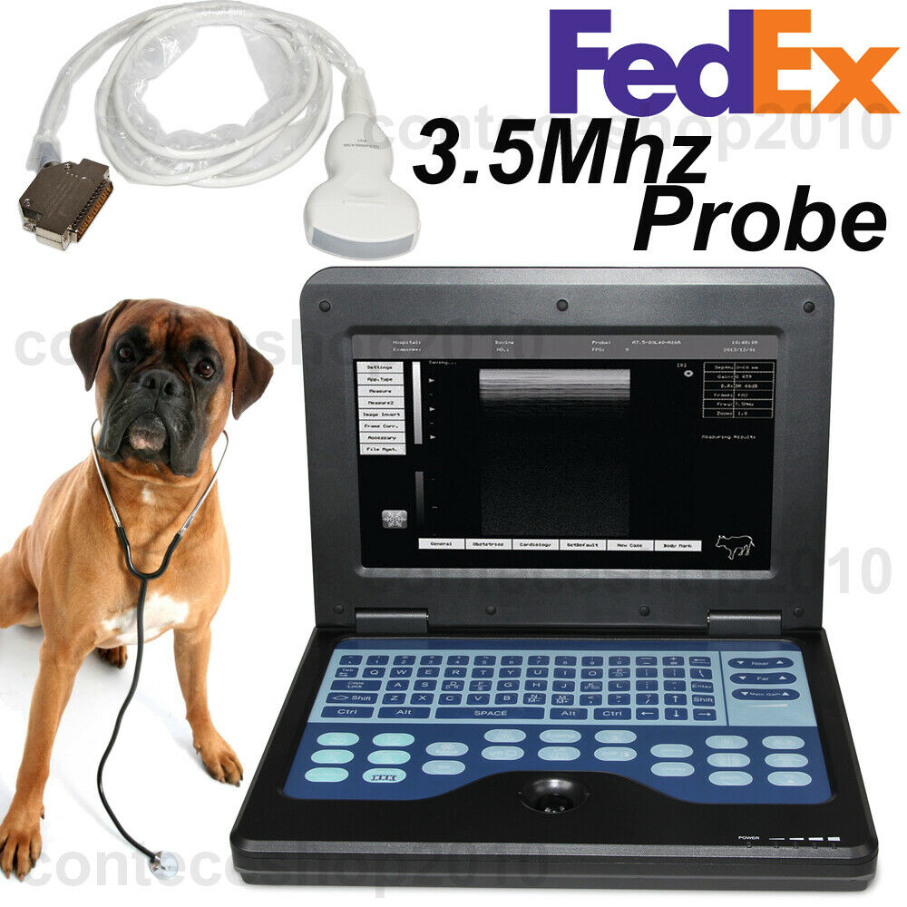 Veterinary Animal Laptop Ultrasound Scanner Machine 3.5 Convex Probe USA Fedex 670924011996 DIAGNOSTIC ULTRASOUND MACHINES FOR SALE