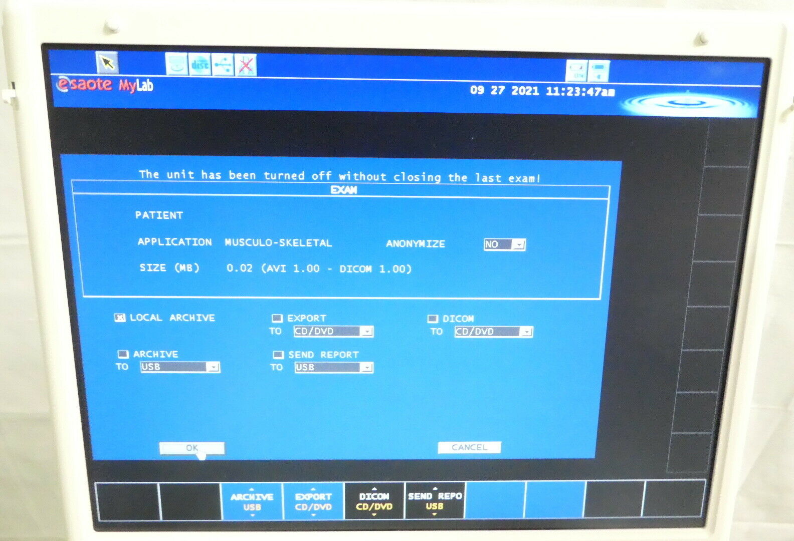 R178283 ESAOTE S.p.A. Biosound MyLab25Gold Ultrasound System - Two Probes DIAGNOSTIC ULTRASOUND MACHINES FOR SALE