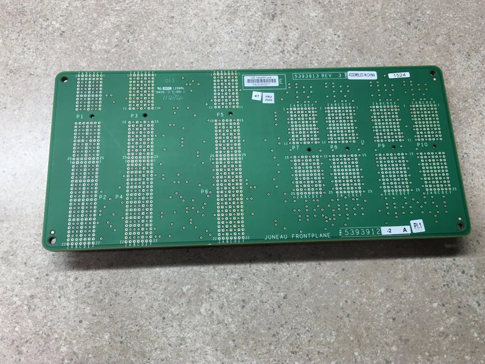 JUNEAU FRONTPLANE CIRCUIT BOARD ASSEMBLY GE Ultrasound P/N 5393912 DIAGNOSTIC ULTRASOUND MACHINES FOR SALE