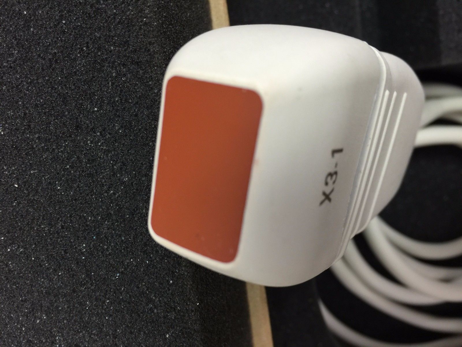 closeup red probe head small