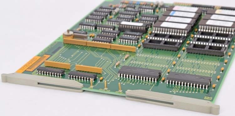a close up of a printed circuit board