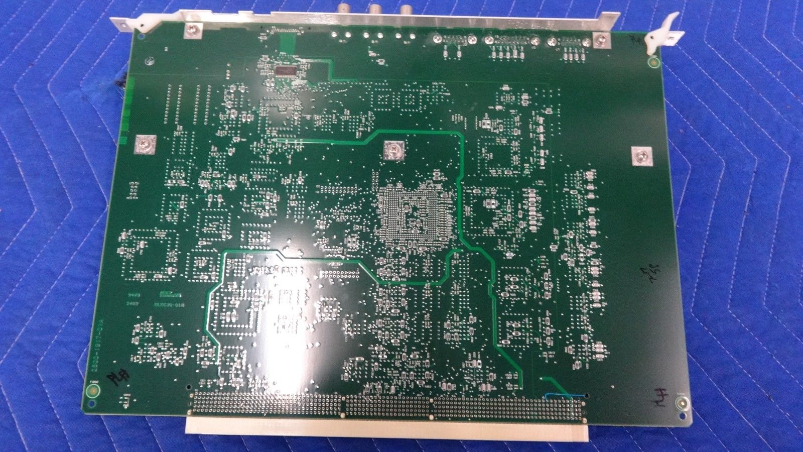 a close up of a printed circuit board