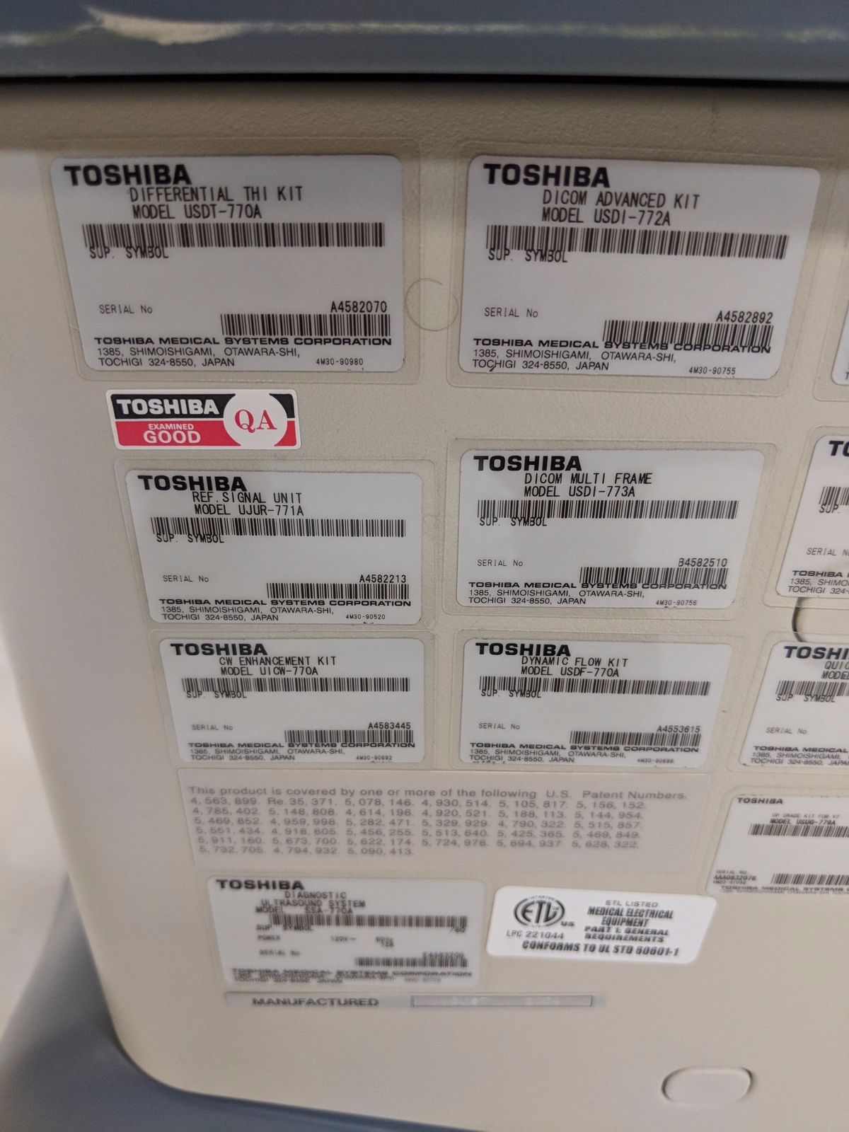 Toshiba Aplio 80 Diagnostic Ultrasound Machine SSA-770A - with Probes DIAGNOSTIC ULTRASOUND MACHINES FOR SALE