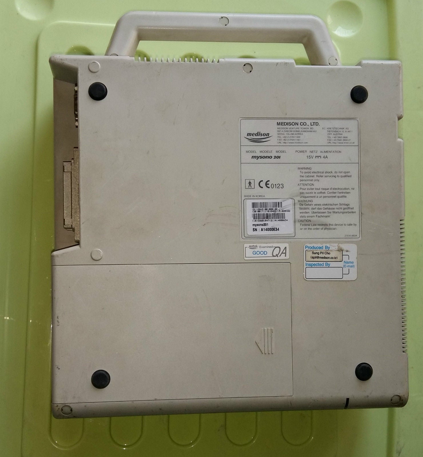 Medison / Samsung  mysono 201 personal digital ultrasound  / Parts DIAGNOSTIC ULTRASOUND MACHINES FOR SALE