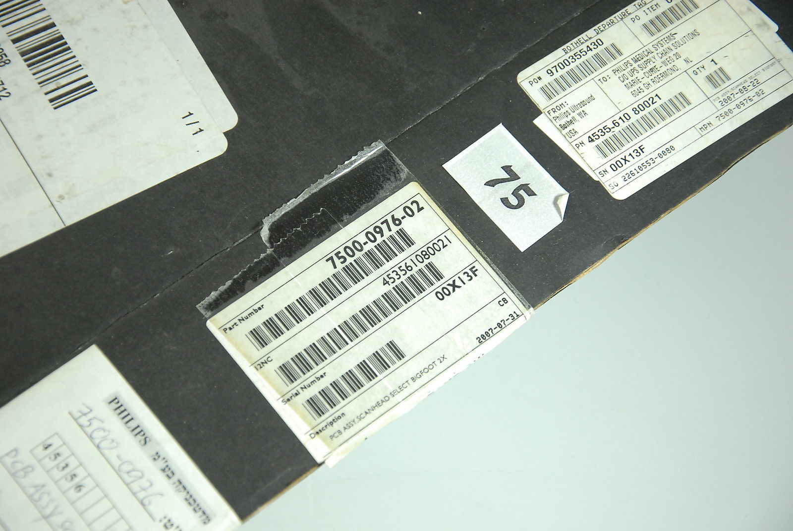 a close up of a label on a laptop