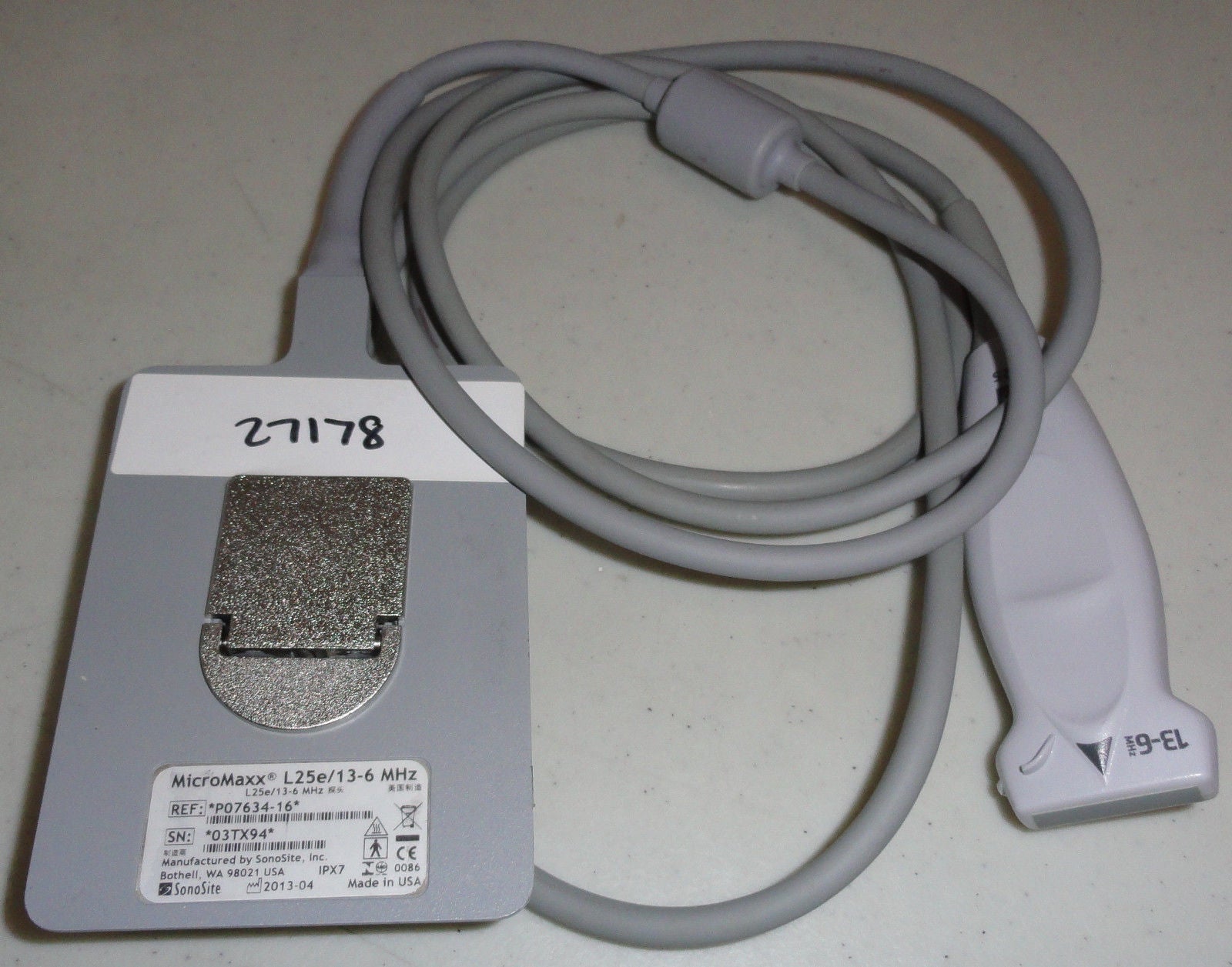 2013 SonoSite MicroMaxx L25e 13-6 MHz Ultrasound Transducer Probe DIAGNOSTIC ULTRASOUND MACHINES FOR SALE