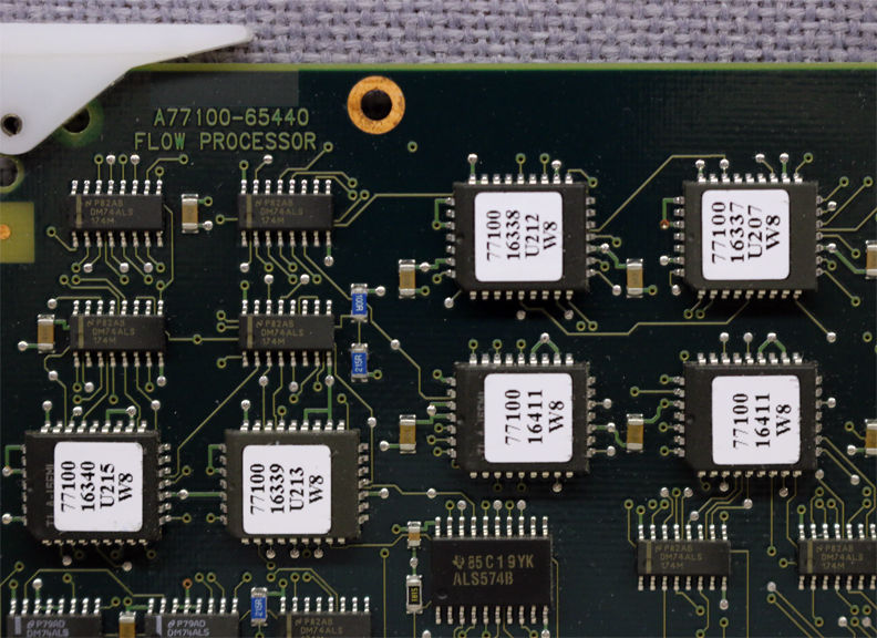 a close up of a printed circuit board