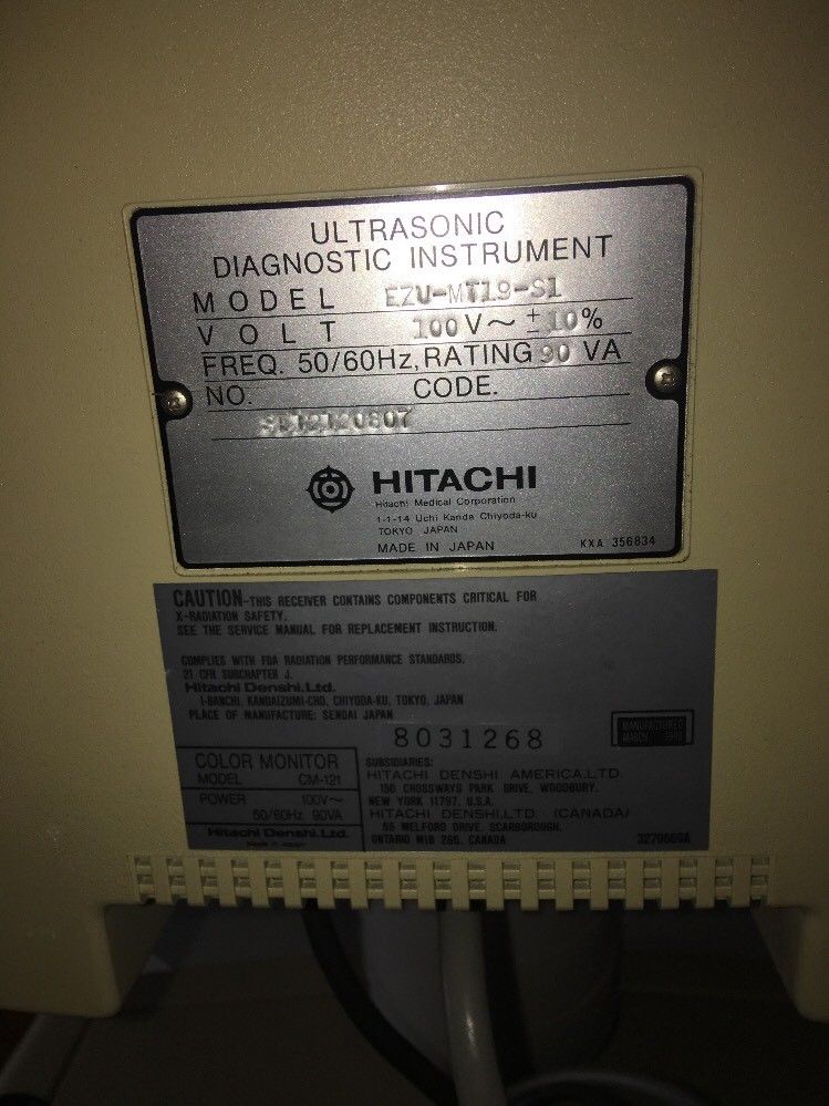 Hitachi EUB 525 Ultrasound Machine DIAGNOSTIC ULTRASOUND MACHINES FOR SALE