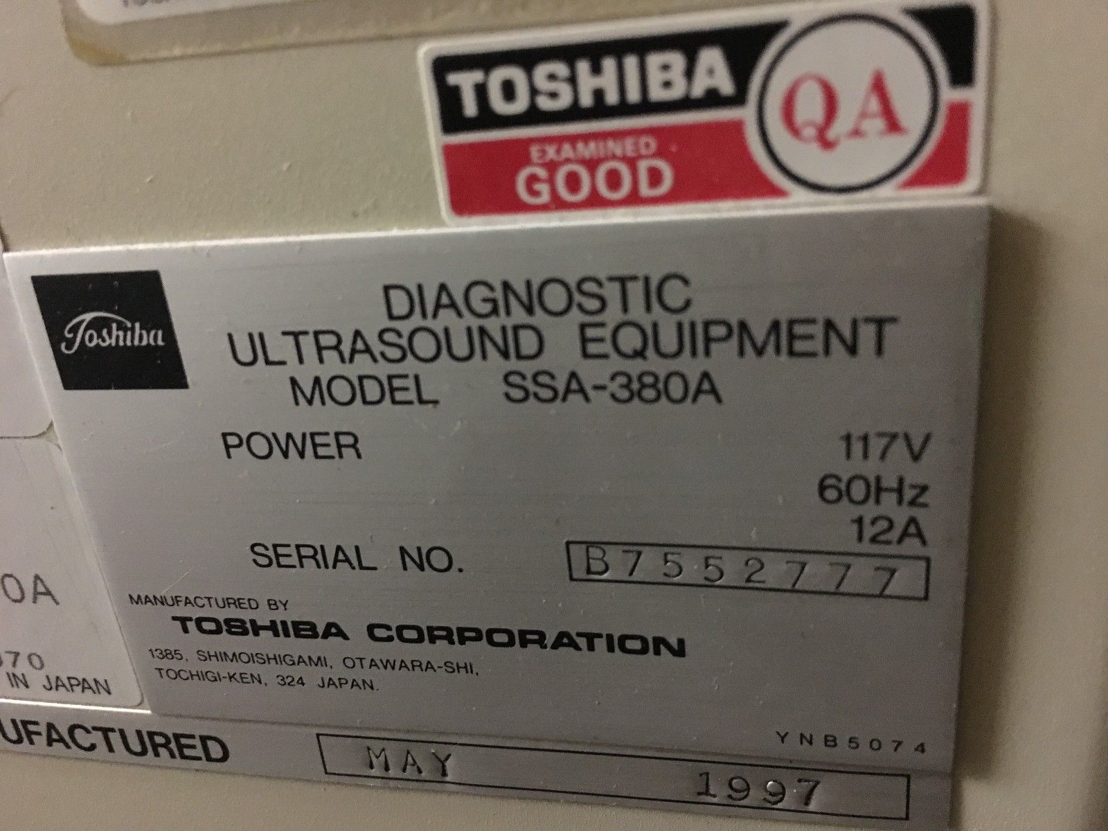 Lot of 2 TOSHIBA PowerVision 8000 ULTRASOUND and TOSHIBA PowerVision DIAGNOSTIC ULTRASOUND MACHINES FOR SALE