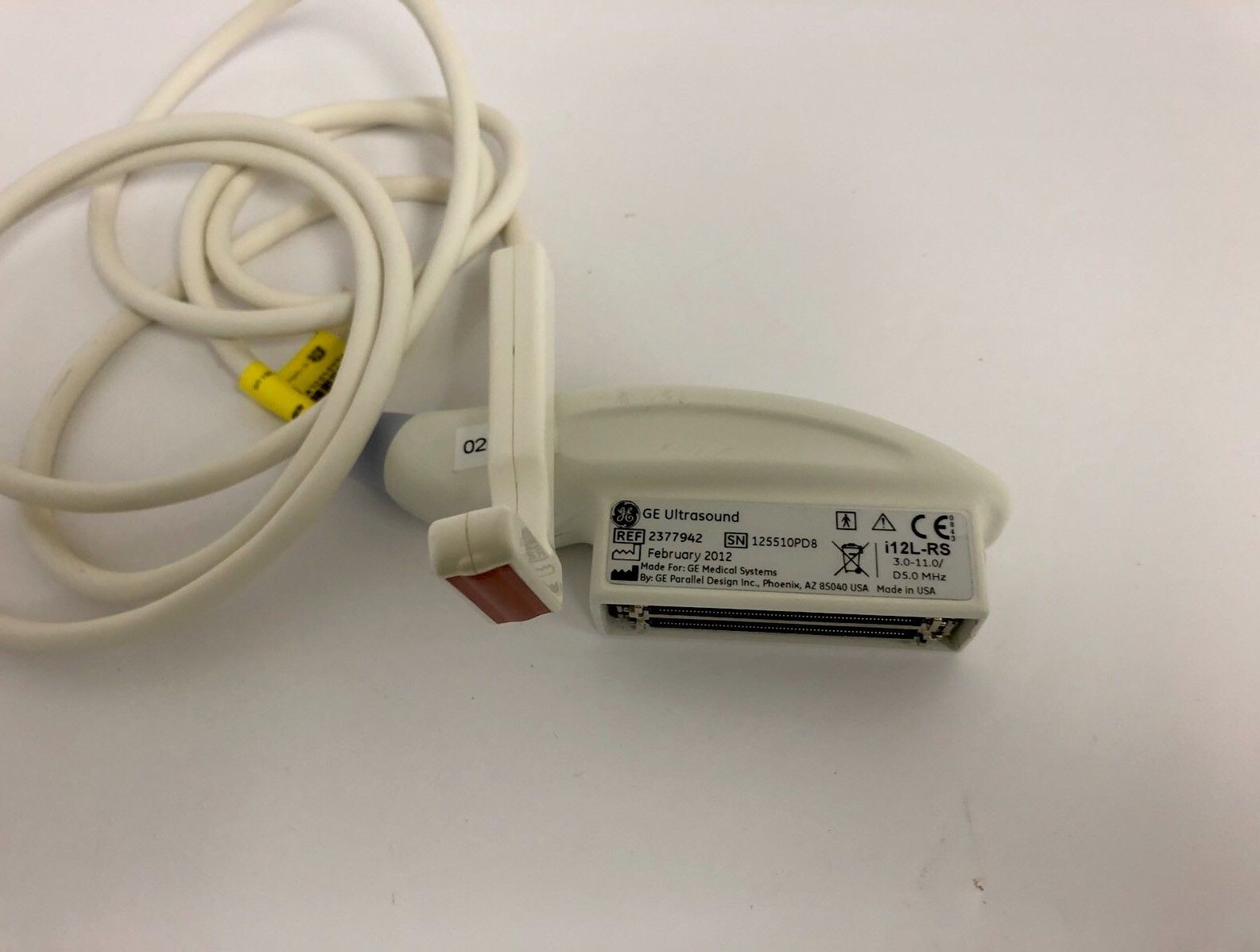 GE i12L-RS Ultrasound Probe Ref No 2377942 DOM February 2012 DIAGNOSTIC ULTRASOUND MACHINES FOR SALE