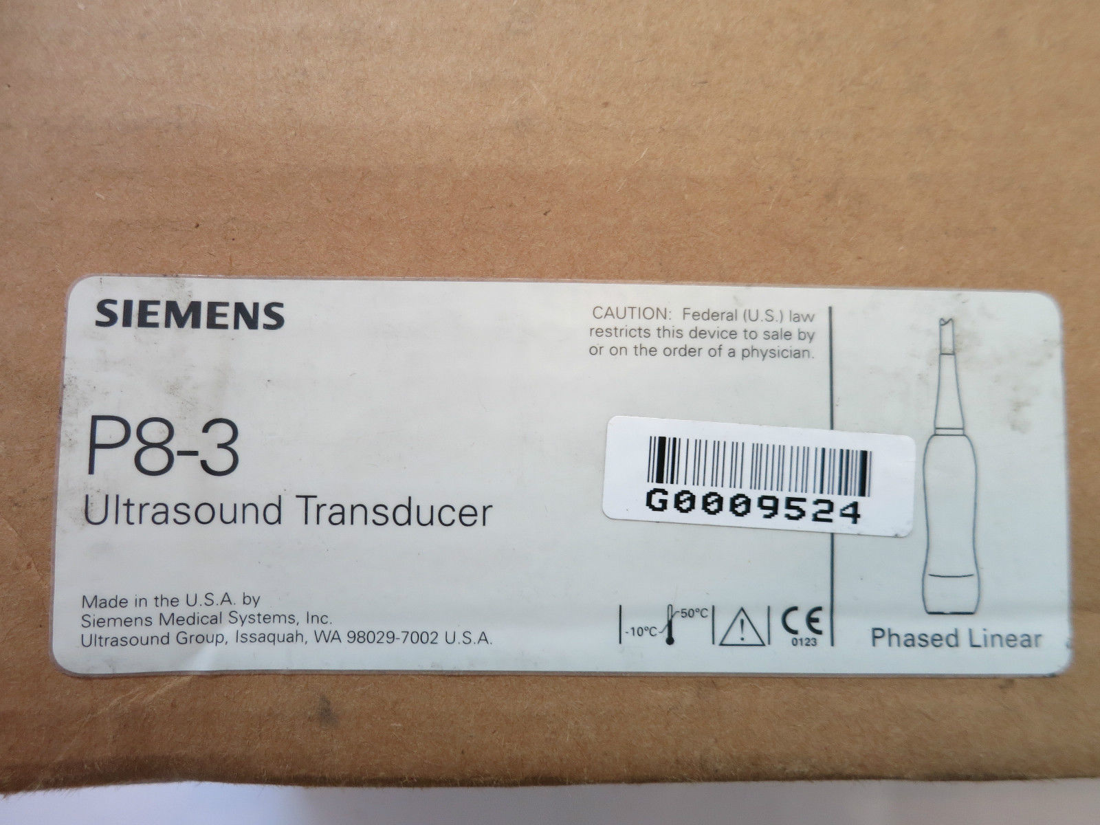 SIEMENS P8-3 ULTRASOUND TRANSDUCER 8.3MHZ PHASED LINEAR PROBE SONOLINE ELEGRA UK DIAGNOSTIC ULTRASOUND MACHINES FOR SALE