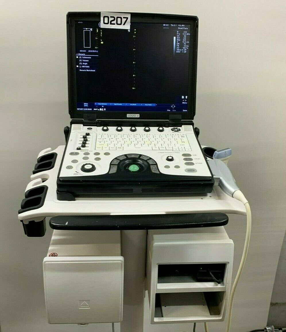 GE Logiq e NextGen Portable Ultrasound 5419804 W/12L-RS Probe V R7.0.3 0207 DIAGNOSTIC ULTRASOUND MACHINES FOR SALE
