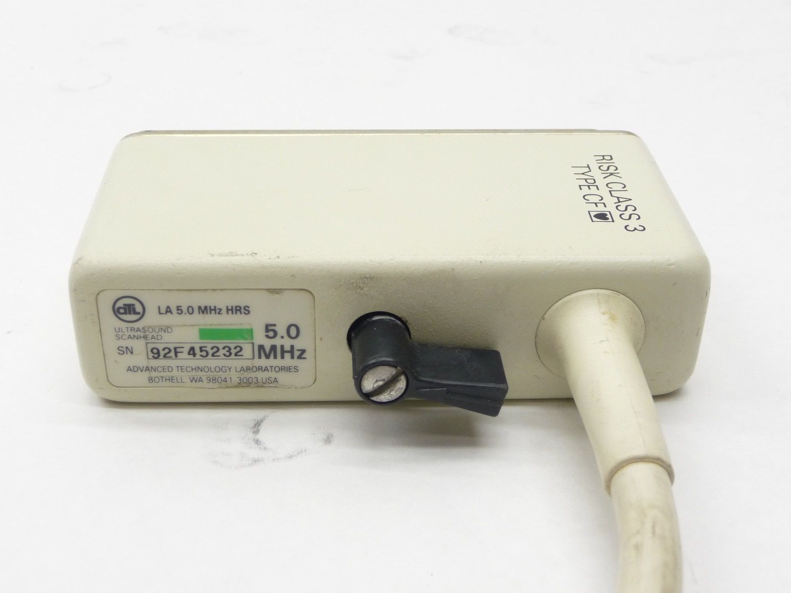 ATL ADVANCED TECHNOLOGY 5.0MHz HRS ULTRASOUND TRANSDUCER PROBE SCANHEAD UNKNOWN DIAGNOSTIC ULTRASOUND MACHINES FOR SALE