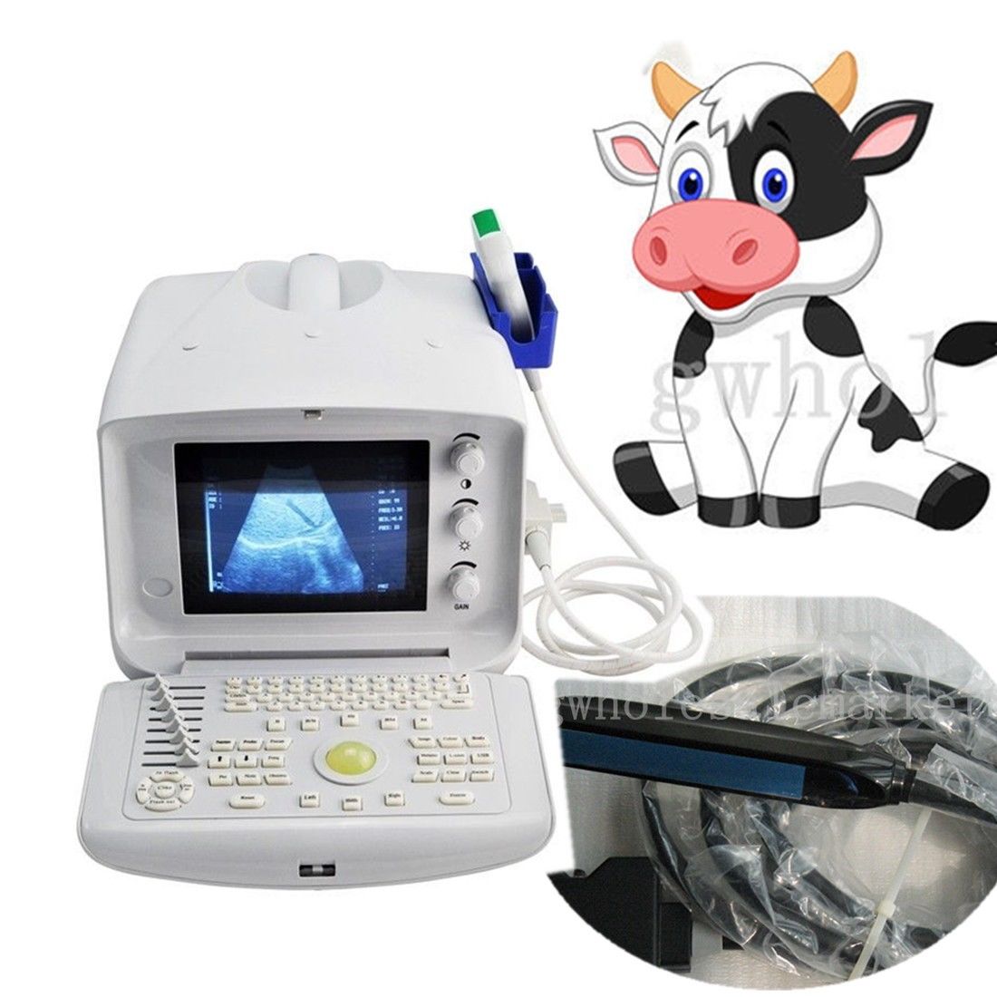 New Portable Vet Veterinary Ultrasound Scanner Machine + Rectal Probe + 3D Set DIAGNOSTIC ULTRASOUND MACHINES FOR SALE