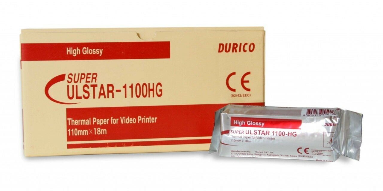 ULTRASOUND PAPER DURICO HIGH GLOSSY 1100HG BOX X 50 ROLLS 8809178550100 DIAGNOSTIC ULTRASOUND MACHINES FOR SALE