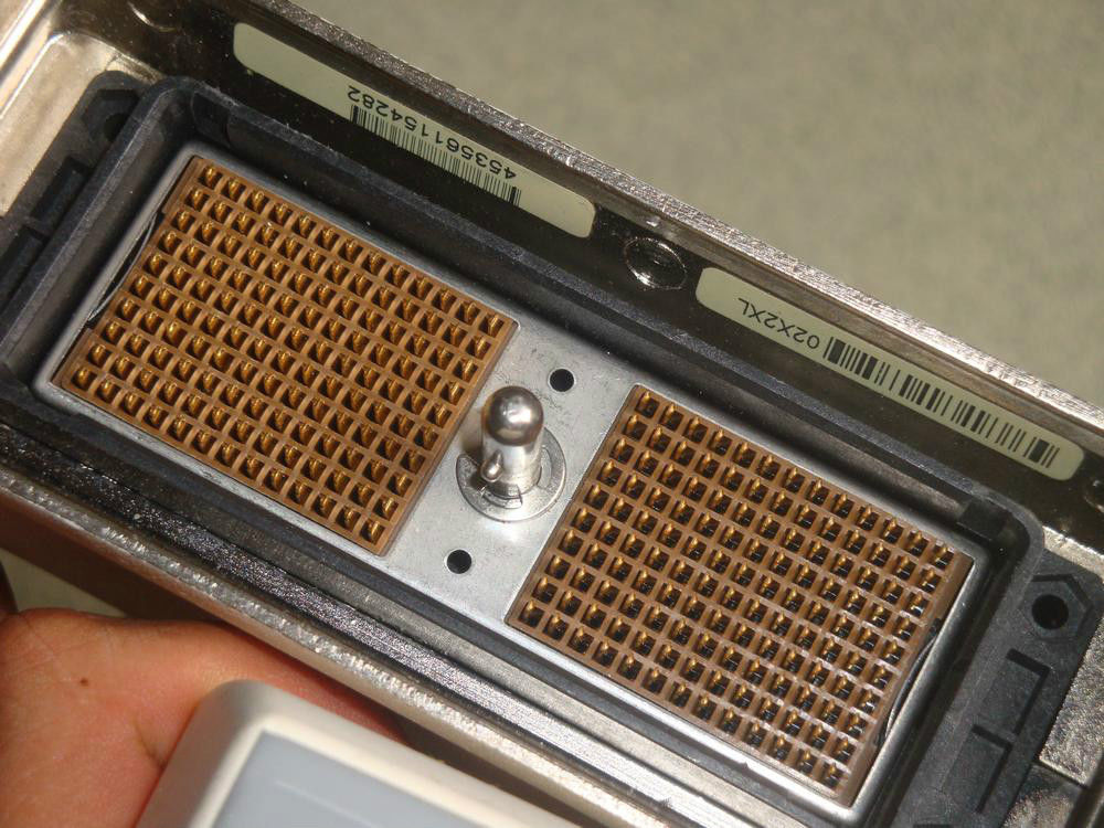 a close up of a person holding a probe