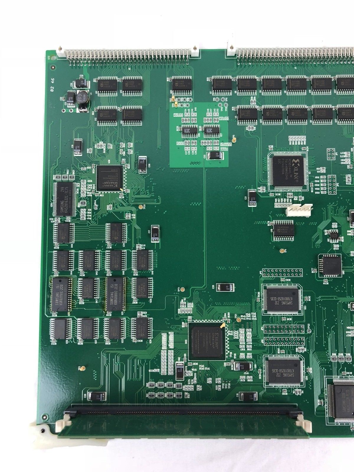 a close up of a printed circuit board