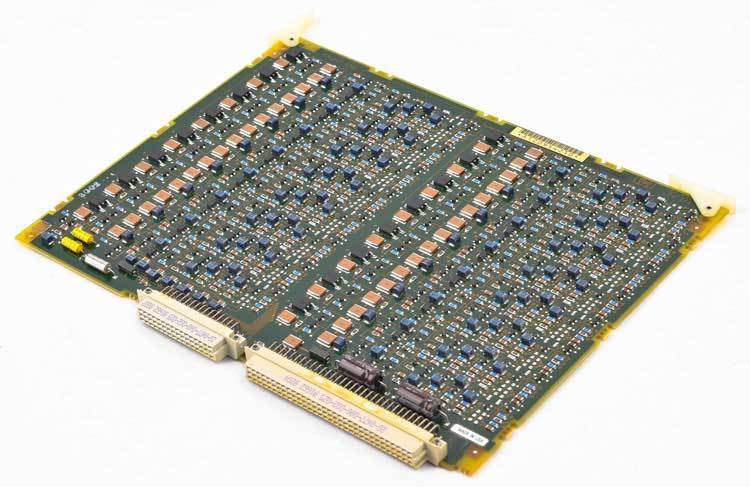 a close up of a computer board on a white surface