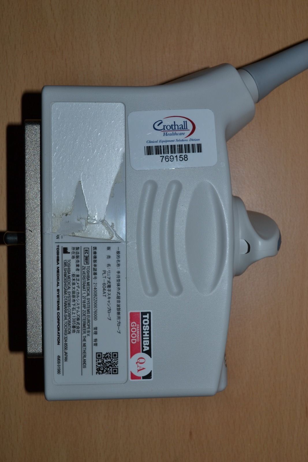 Toshiba Aplio 500 PLT-604AT 6 MHz Linear Transducer for Peripheral Vascular DIAGNOSTIC ULTRASOUND MACHINES FOR SALE