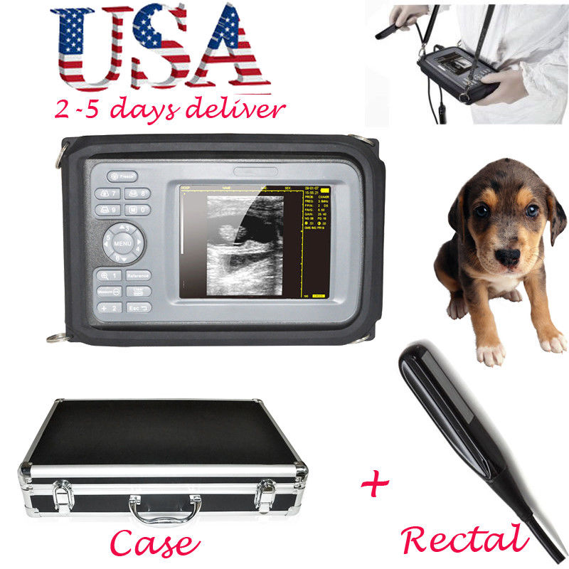 USA 5.5" Veterinary HandHeld Digital Ultrasound Scanner 4MHz Rectal Probe + Case 190891652874 DIAGNOSTIC ULTRASOUND MACHINES FOR SALE