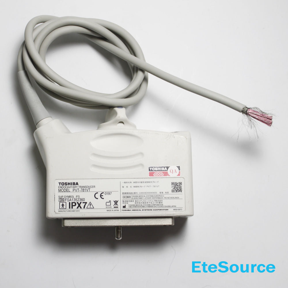 Toshiba Ultrasound Transducer PVT-781VT Plug cable cut AS-IS DIAGNOSTIC ULTRASOUND MACHINES FOR SALE