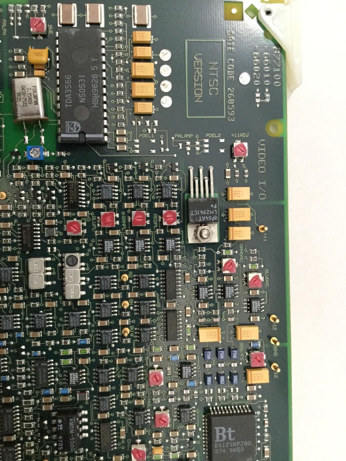 a close up of a printed circuit board