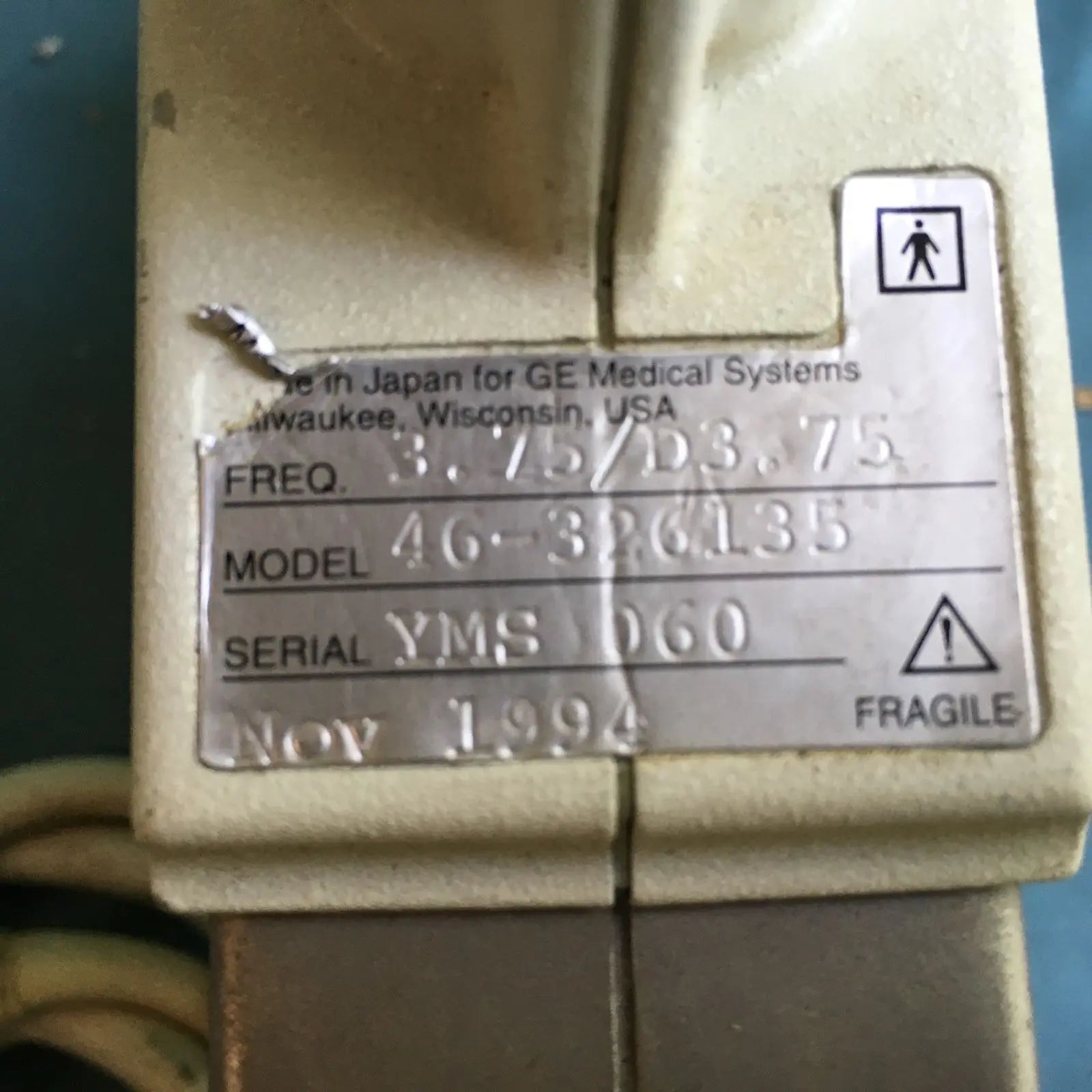 GE Medical Systems 326s Ultrasound Transducer Probe Model 46-326135 DIAGNOSTIC ULTRASOUND MACHINES FOR SALE